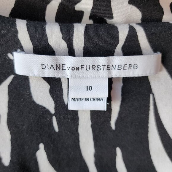 Diane Von Furstenberg Black and White Zebra Print Dress - Picture 6 of 11